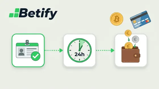 Étapes d'un retrait Betify : vérification, traitement sous 24 h, réception des fonds